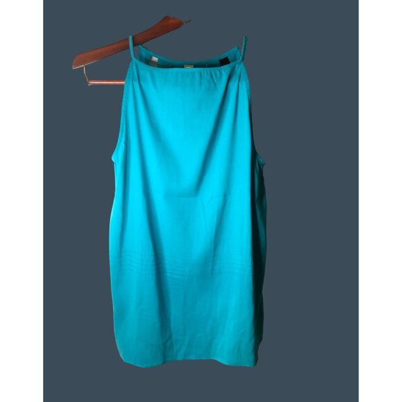 GIANNI BINI -WOMENS HOLTER OPEN FRONT KEY-HOLES TEAL TOP SIZE MEDIUM - Picture 2 of 6